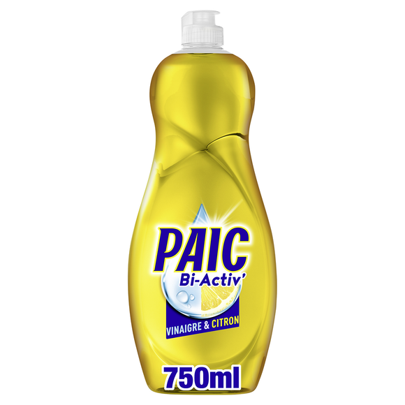 Liquide vaisselle vinaigre & citron PAIC flacon 750ml