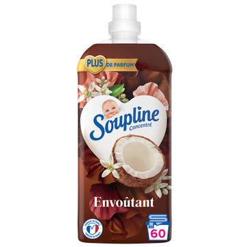 Adoucissant concentré 3D Fraîcheur parfumée coco SOUPLINE, 1,28l