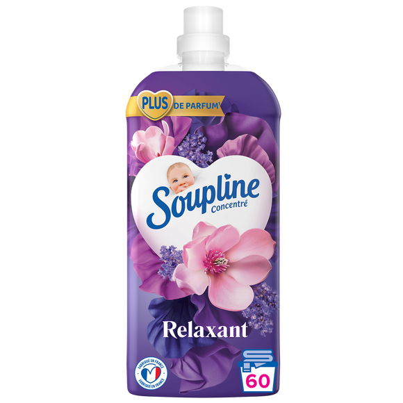 Adoucissant concentré SOUPLINE 3D Fraîcheur parfumée magnolia - 1,28L