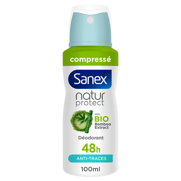 Déodorant natur protect bamboo anti traces blanches compressé SANEX 100ml