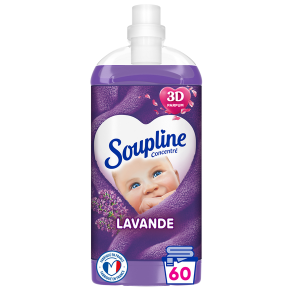Adoucissant concentré lavande 3D SOUPLINE 1,35L - 64 lavages