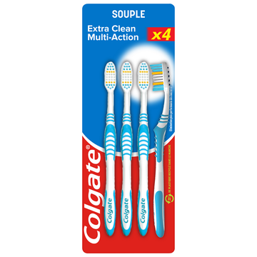 Brosse à dents multiaction souple COLGATE x4