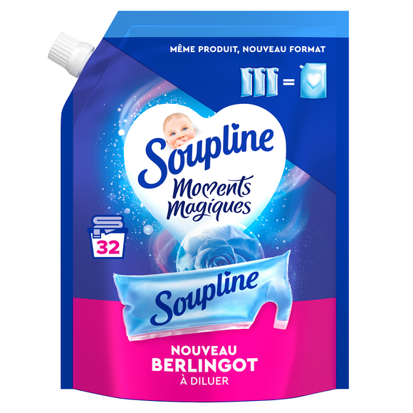 Adoucissant à diluer Moments Magiques SOUPLINE, recharge doypack 600ml