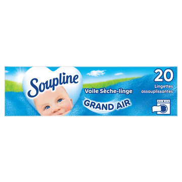 Adoucissant lingettes Sèche-linge Grand Air SOUPLINE, x20