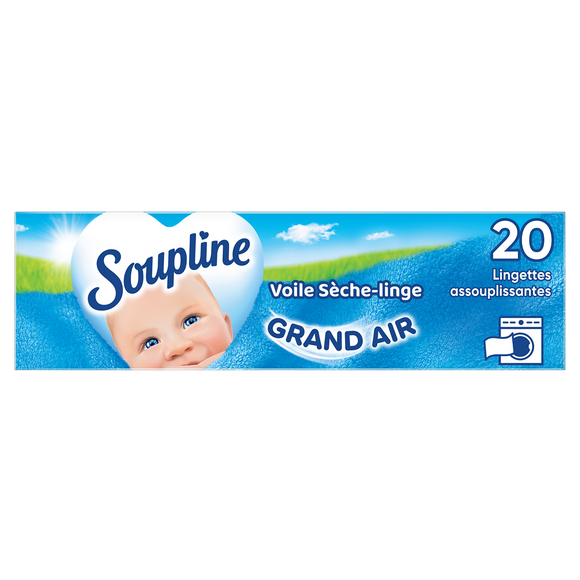 Adoucissant lingettes Sèche-linge Grand Air SOUPLINE, x20