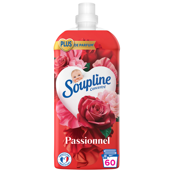 Adoucissant Ultra concentré Emotion Rose SOUPLINE 1,28ml - 60 lavages