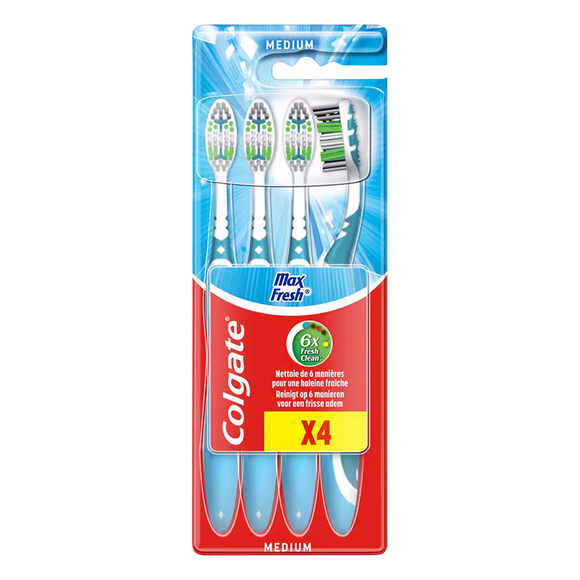 Brosses à dents COLGATE Max Fresh Medium x4