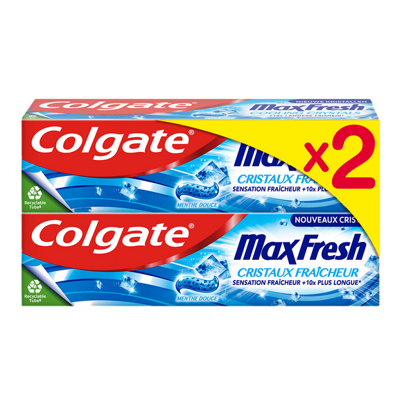 Dentifrice Cristaux Fraicheur COLGATE Max Fresh 2x75ml