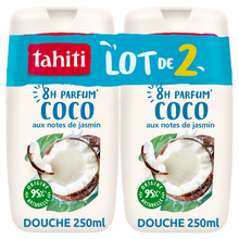 Gel douche TAHITI 8h coco et jasmin 2x250ml