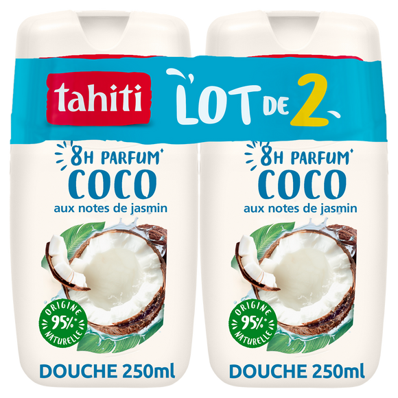 Gel douche TAHITI 8h coco et jasmin 2x250ml