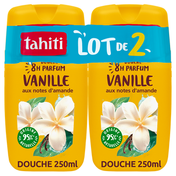 Gel douche TAHITI 8h vanille et lait 2x250ml