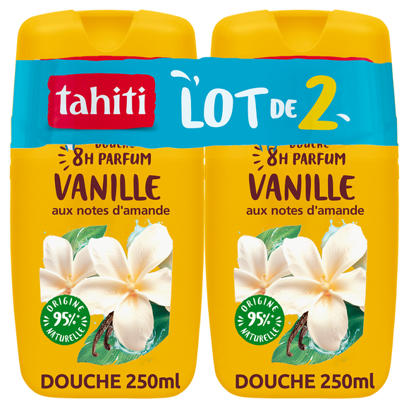 Gel douche TAHITI 8h vanille et lait 2x250ml