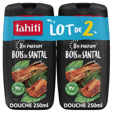 Gel douche TAHITI bois de santal 2x250ml