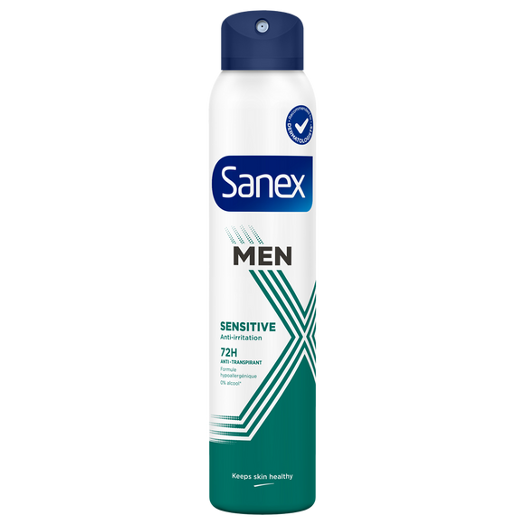 Déodorant homme spray SANEX men dermo natur protect sensitive 72h, 200ml
