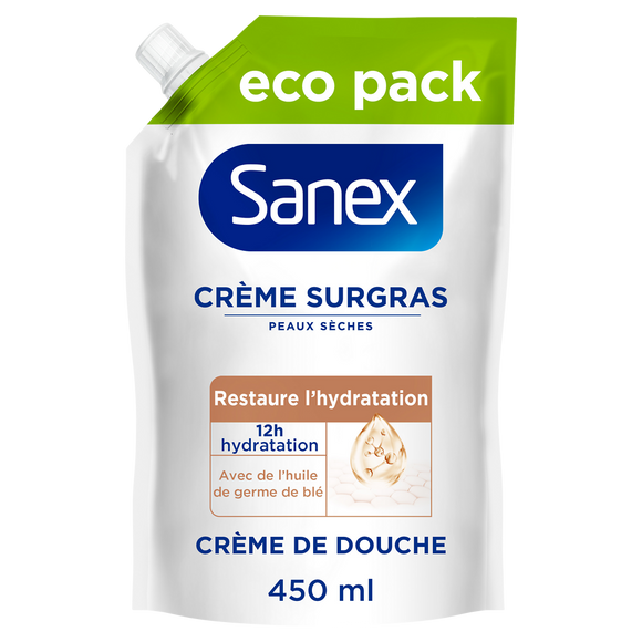 Crème de douche SANEX Derma Care surgras éco pack 450ml