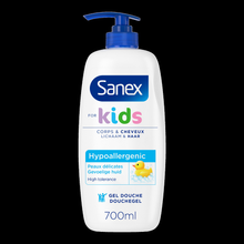 Gel douche hypoallergénique SANEX Derma Care Kids corps et cheveux pompe 700ml