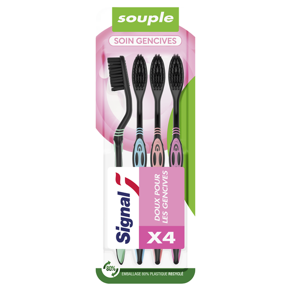 Brosse à dents manuelle soin gencives souple SIGNAL x 4