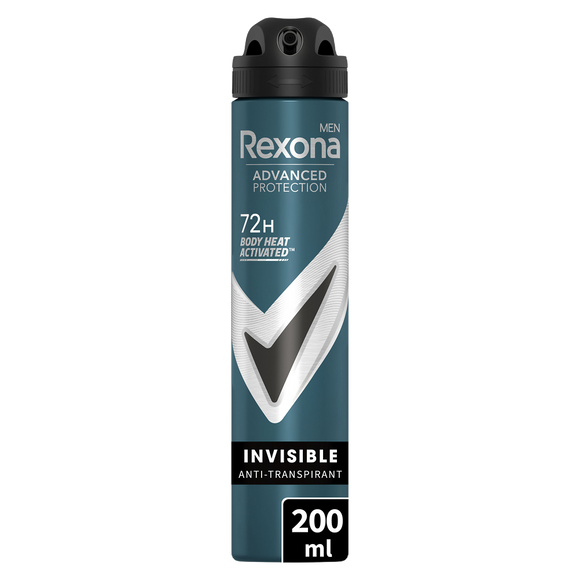 Déodorant Homme anti-transpirant invisible black & white 72h REXONA -Spray 200ml