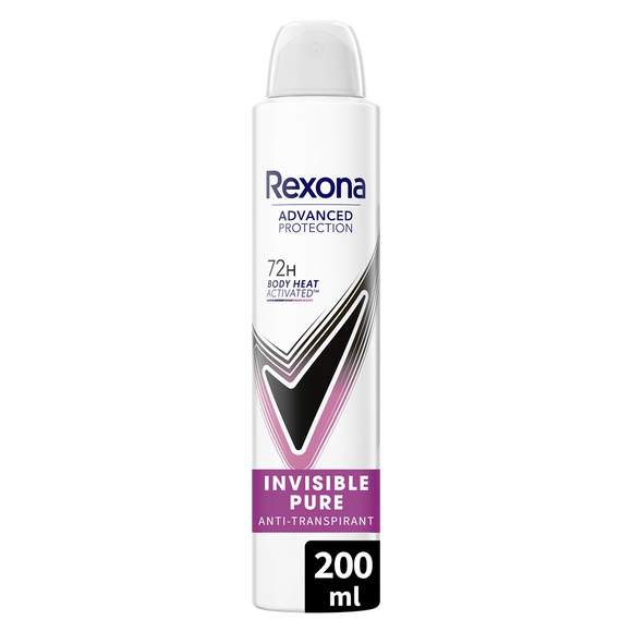 Déodorant femme invisible pure spray anti-transpirant 72h REXONA 200ml
