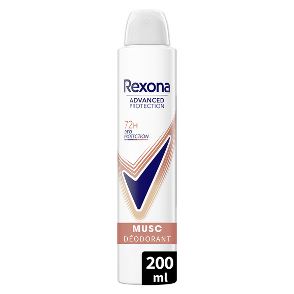 Déodorant femme musc spray anti-transpirant 72h REXONA 200ml