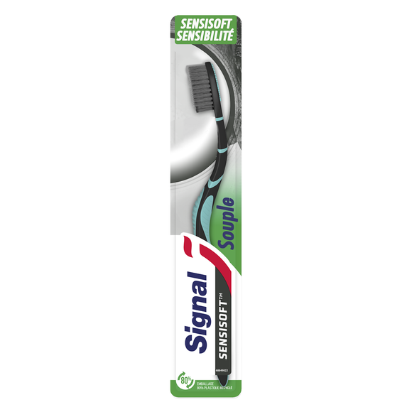 Brosse à dents manuelle sensisoft charbon souple SIGNAL x 1