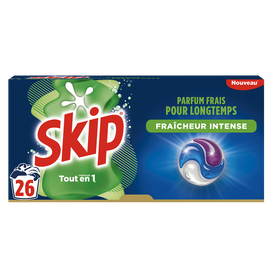 Lessive capsule fraîcheur intense 3 en 1 SKIP x26 capsules
