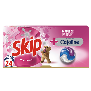 Lessive capsule touche de cajoline 3 en 1 SKIP - 24 capsules