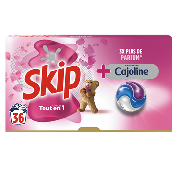 Lessive capsule touche de cajoline 3 en 1 SKIP - 36 capsules