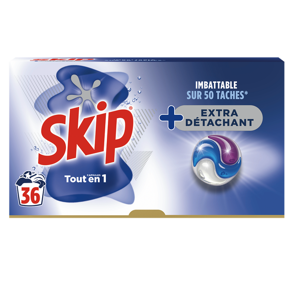 Lessive 3 en 1 Hygiène SKIP 36 capsules 0,763kg