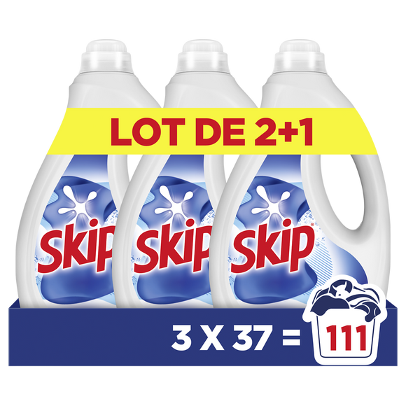 Lessive Liquide Active Clean SKIP - 3x37 Lavages (2+1 offert)