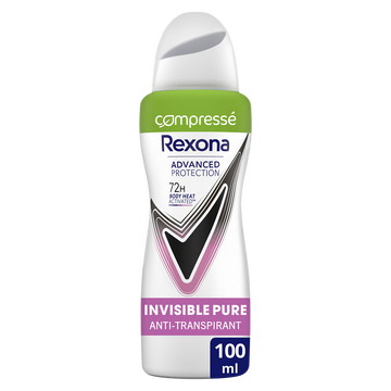 Déodorant aérosol REXONA invisible pure 72h 100ML