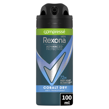 Déodorant homme cobalt dry 72h REXONA - spray compressé 100ml