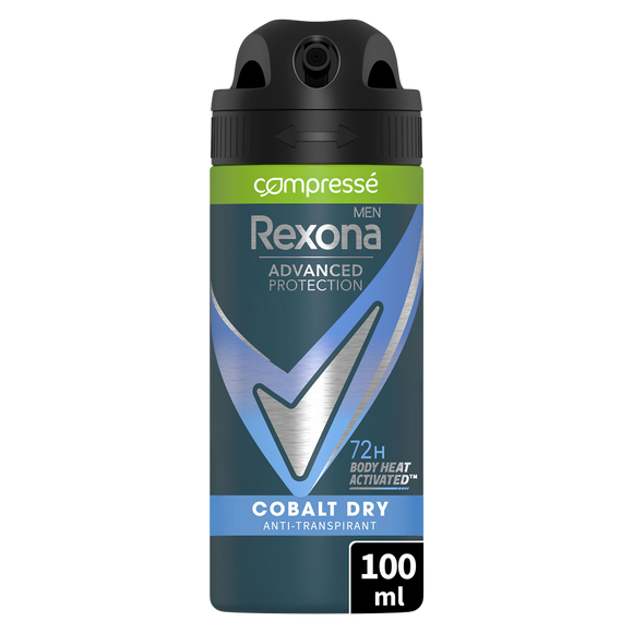 Déodorant homme cobalt dry 72h REXONA - spray compressé 100ml
