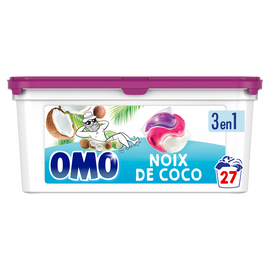 Lessive dosette Noix de Coco OMO 27 capsules 0,467kg