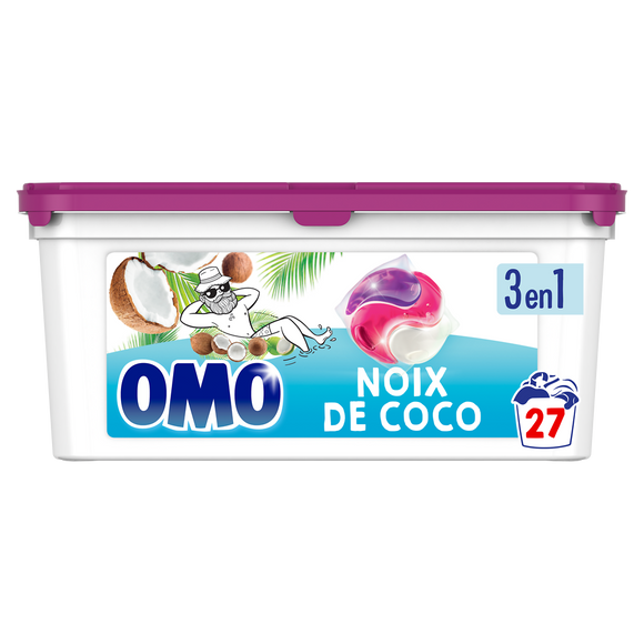 Lessive dosette Noix de Coco OMO 27 capsules 0,467kg