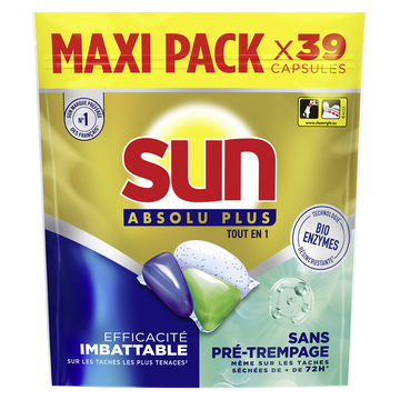 Capsules lave vaisselle bio enz.SUN x39