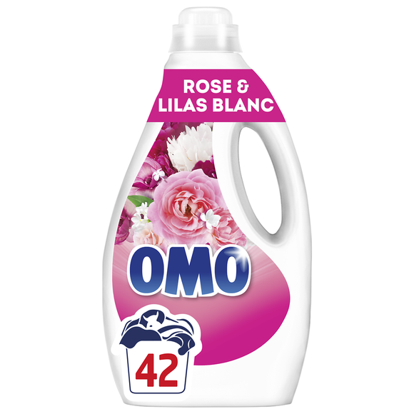 Lessive liquide rose & lilas blanc 1,764L OMO 42 lavages