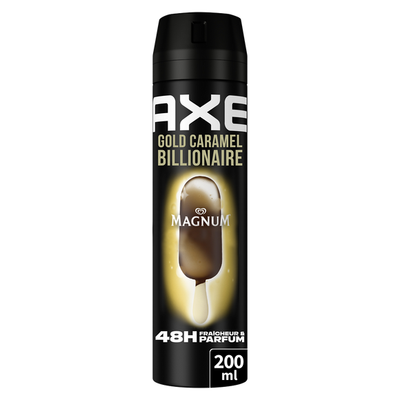 Déodorant homme gold Caramel Billionaire 48h Fresh AXE spray 200ml
