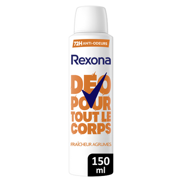 Déodorant pour tout le corps fraîcheur agrumes spray 72h REXONA 150ml