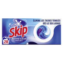 Lessive Capsules ACTIVE CLEAN Tout en 1 SKIP - 28 capsules