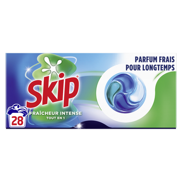 Lessive Capsules Fraîcheur intense Tout en 1 SKIP - 28 capsules