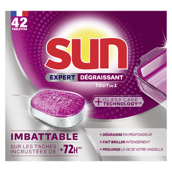 Tablette lave-vaiselle SUN exp+ dégraissant x42