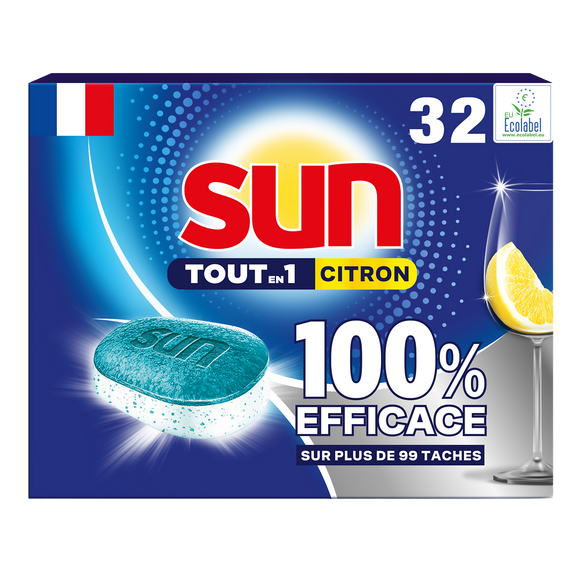 Tablette lave-vaiselle SUN Tout en 1 citron - x32