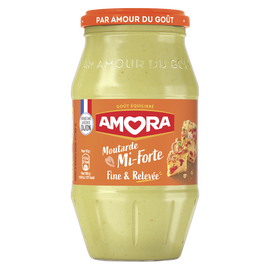 Moutarde mi-forte AMORA, bocal de 415g