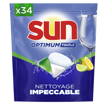 Capsules lave-vaisselle agrumes Optimum SUN x34 510g