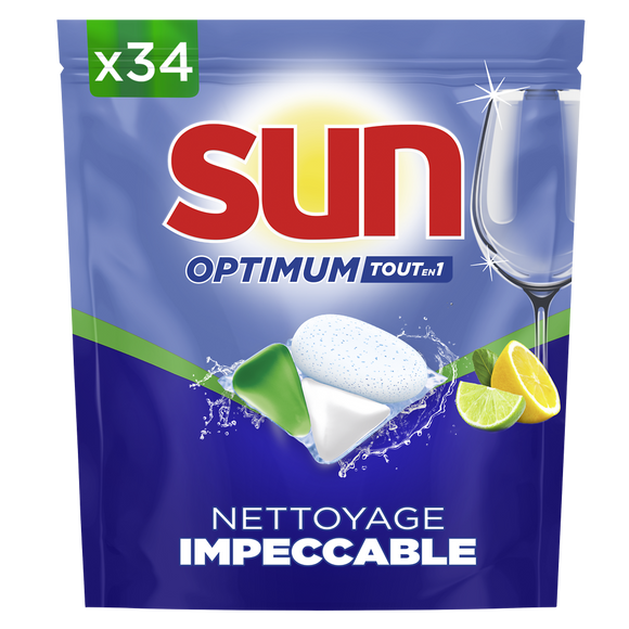 Capsules lave-vaisselle agrumes Optimum SUN x34 510g