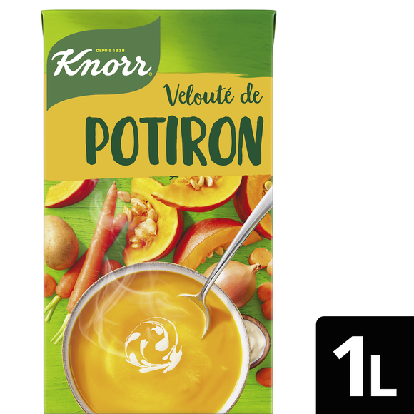 Soupe Velouté potiron crême fraîche française KNORR & LA POTAGERE, Brique 1L