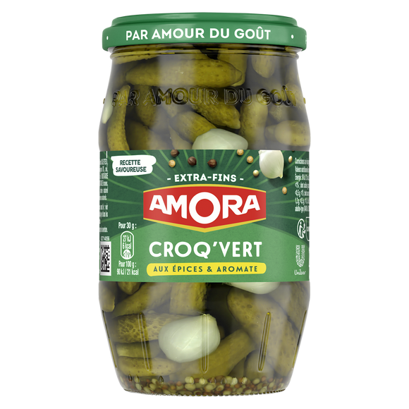 Cornichons extra-fins Croq'Vert AMORA bocal 210g