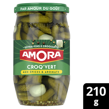 Cornichons extra-fins Croq'Vert AMORA bocal 210g