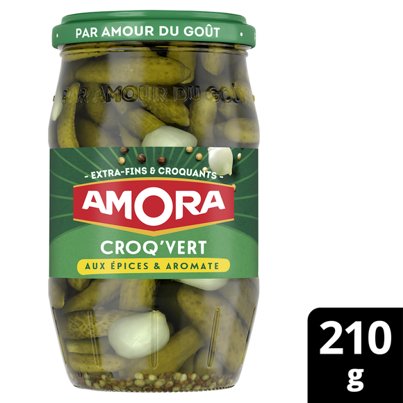 Cornichons extra-fins Croq'Vert AMORA bocal 210g